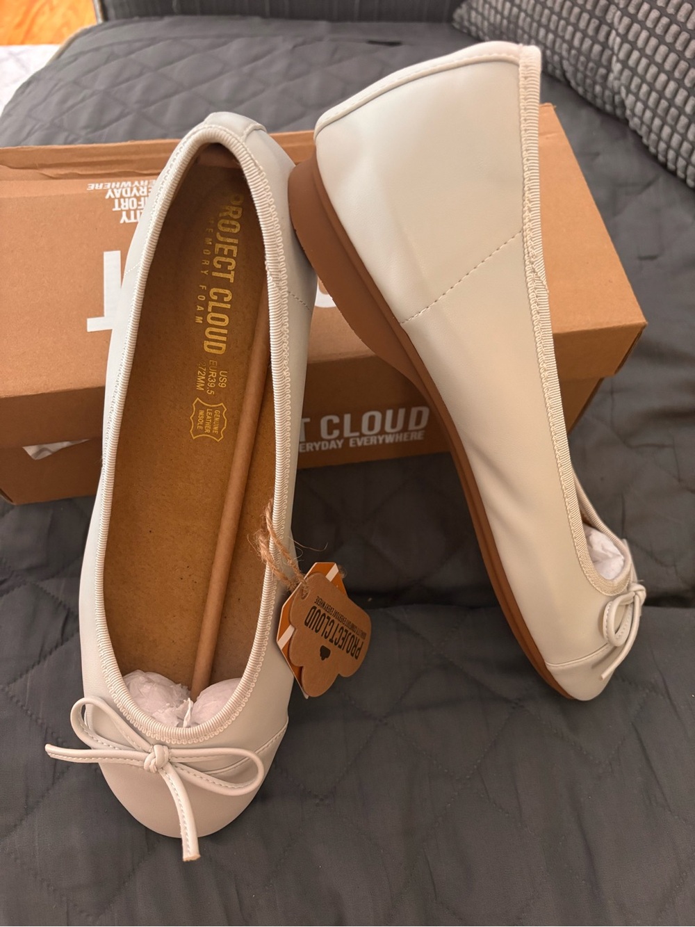 Women's Project Cloud Cool Grey Ballet Flats SZ9 NWT